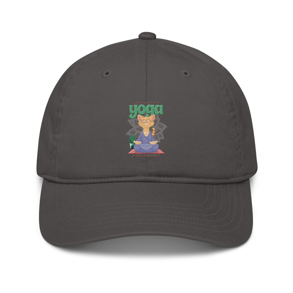 Cat Yoga - Cute Meditation Organic Baseball Cap