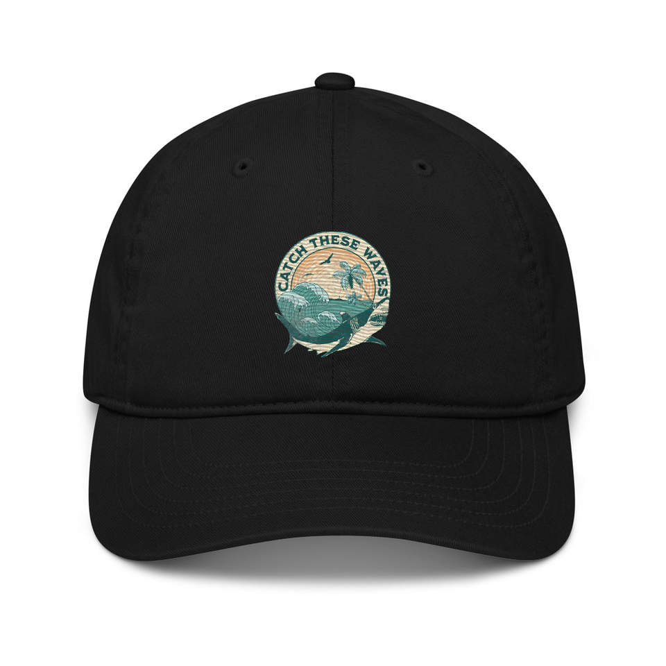 Catch These Waves Shark  Organic Baseball Cap