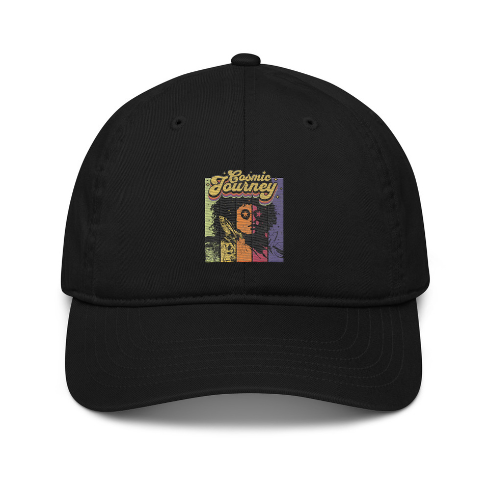 Cosmic Journey Rainbow Retro Organic Baseball Cap