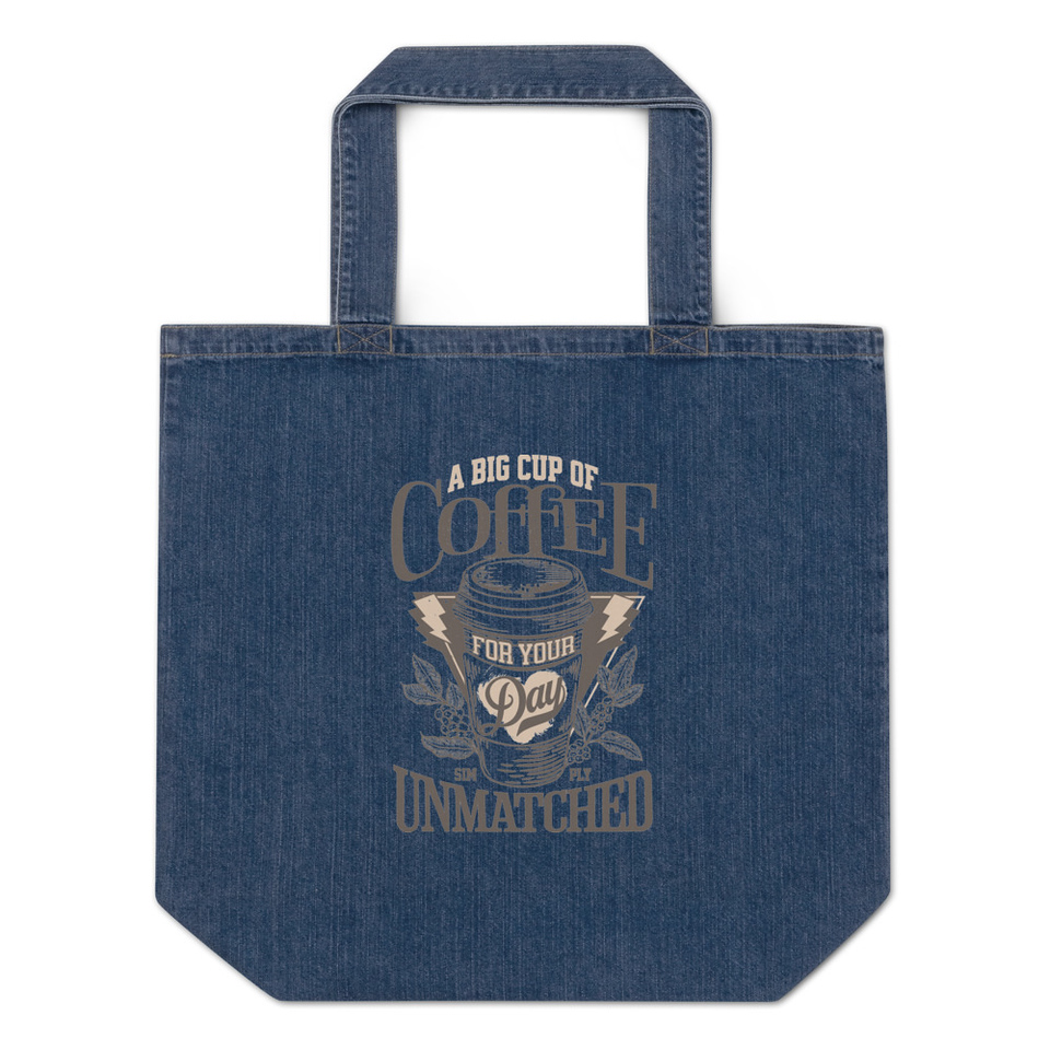 A Big Cup of Coffee Organic Denim Tote Bag