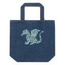A Dragon Rises - Typographic Lettering Organic Denim Tote Bag