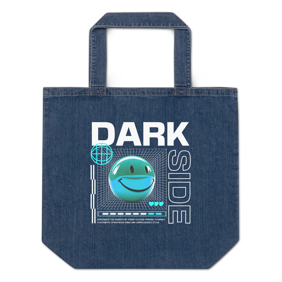 Abstract Y2K Organic Denim Tote Bag