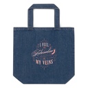 Adrenaline in my Veins - Victorian Organic Denim Tote Bag