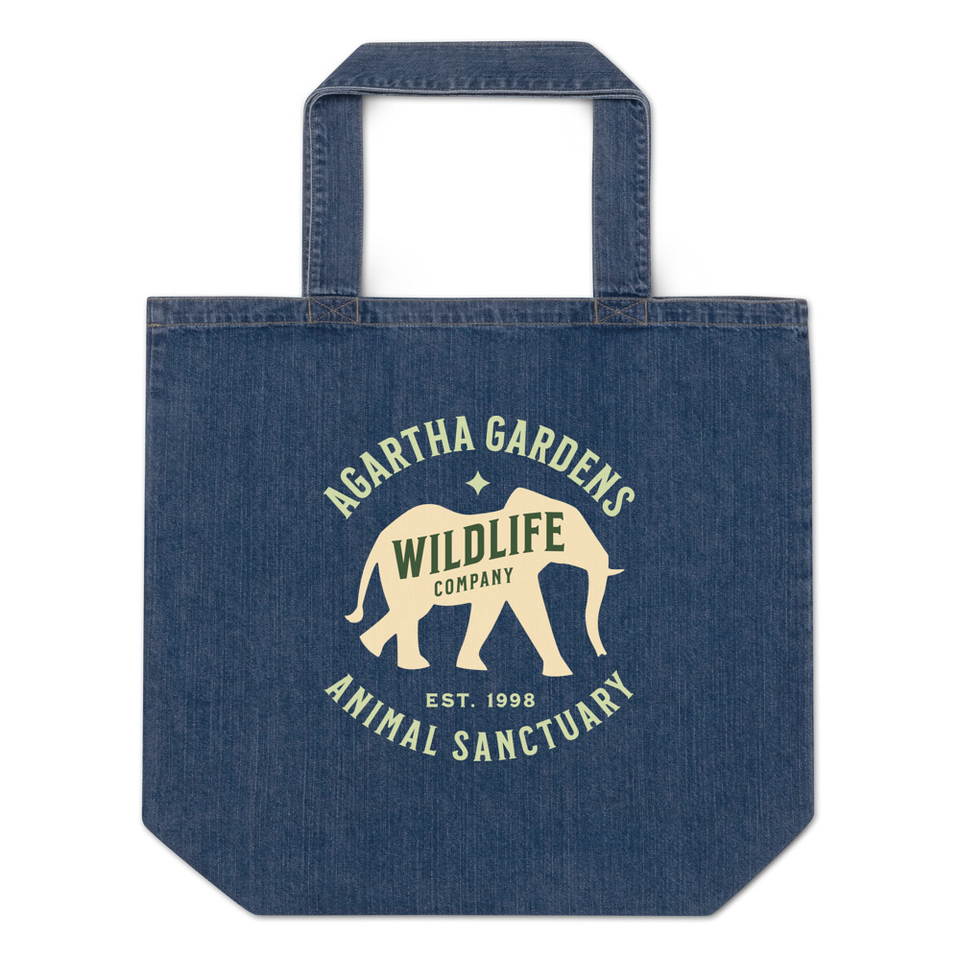 Agartha Gardens Wildlife - Animal Sanctuary Organic Denim Tote Bag