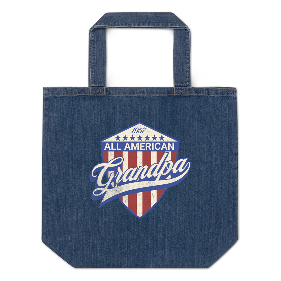all american grandpa Organic Denim Tote Bag