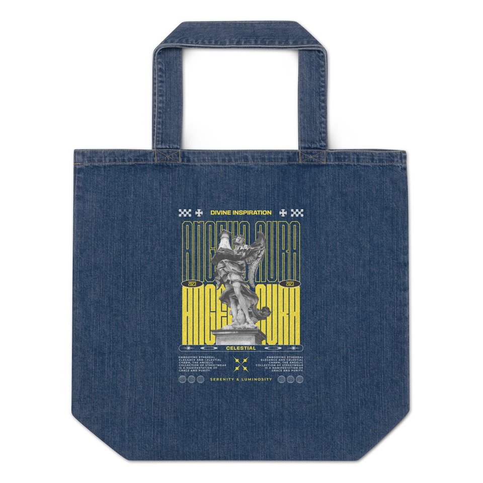 Angelic Aura Streetwear Organic Denim Tote Bag