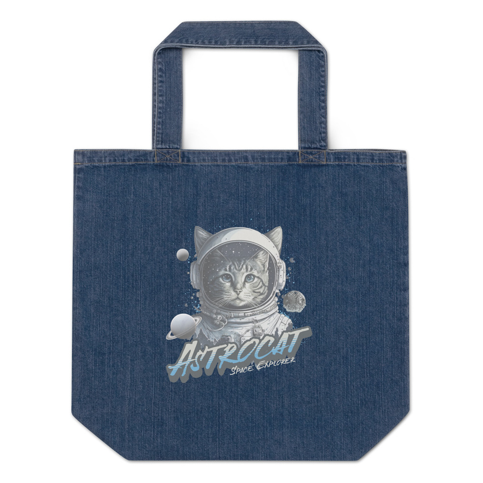 Astrocat Organic Denim Tote Bag