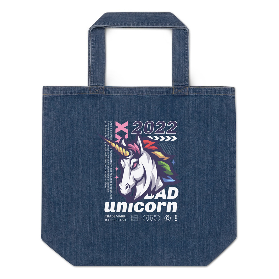 Bad Unicorn - Horse Organic Denim Tote Bag