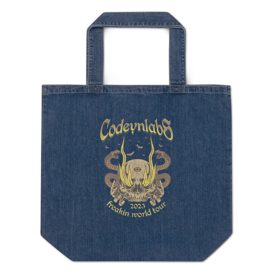 Band Merchandise Tour Illustration Organic Denim Tote Bag