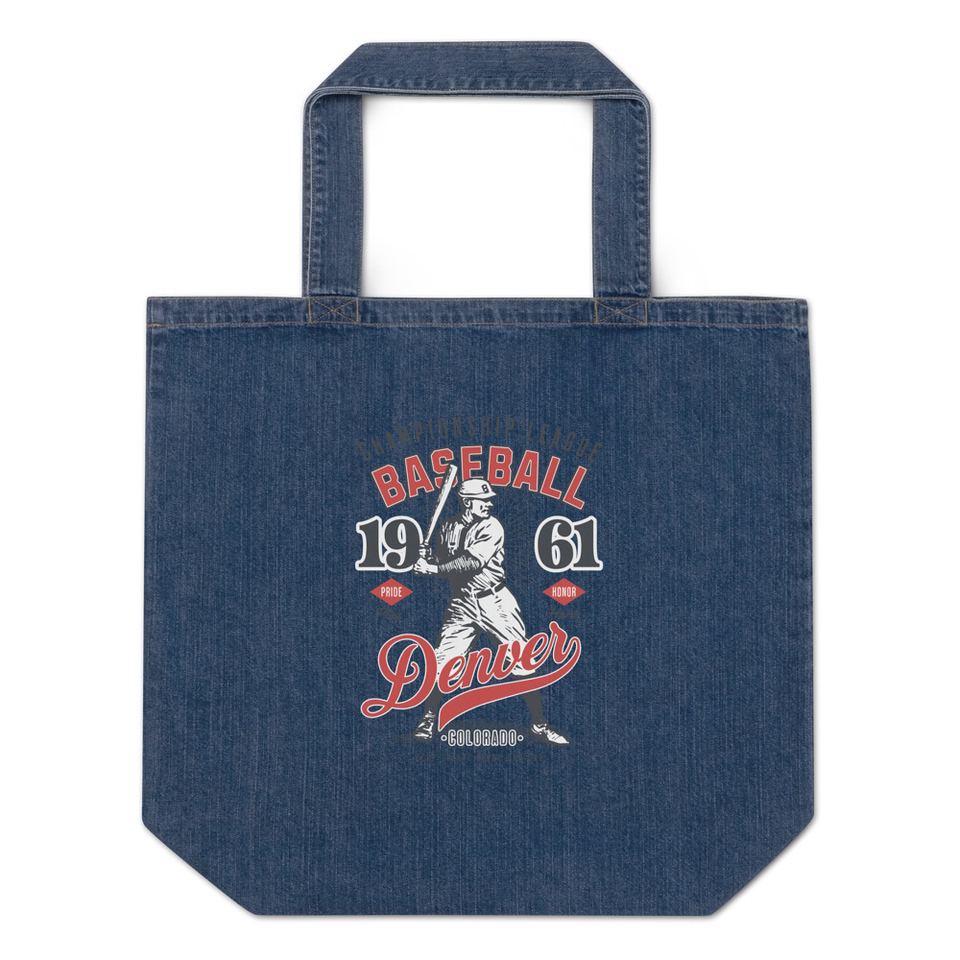 Baseball Championship League - University Sports Team Organic Denim Tote Bag