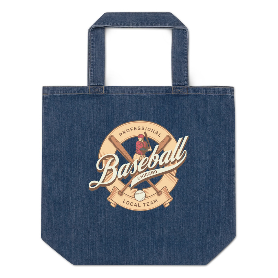 Baseball Team - College Sports Organic Denim Tote Bag