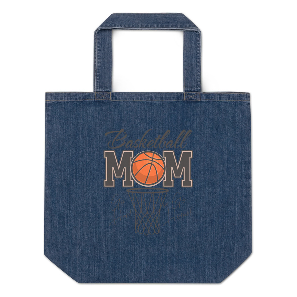 Basketball Mom - Mother's Day Organic Denim Tote Bag