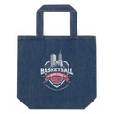 Basketball Sports Logo Organic Denim Tote Bag