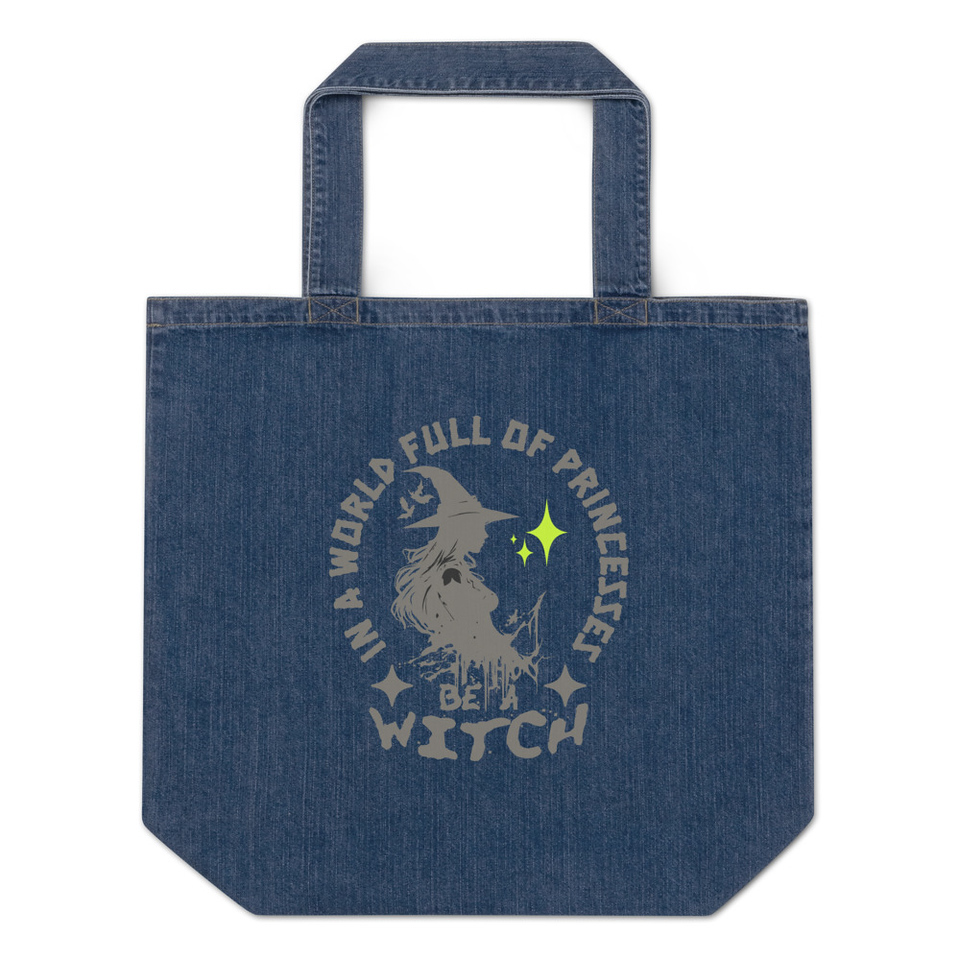 Be A Witch Organic Denim Tote Bag