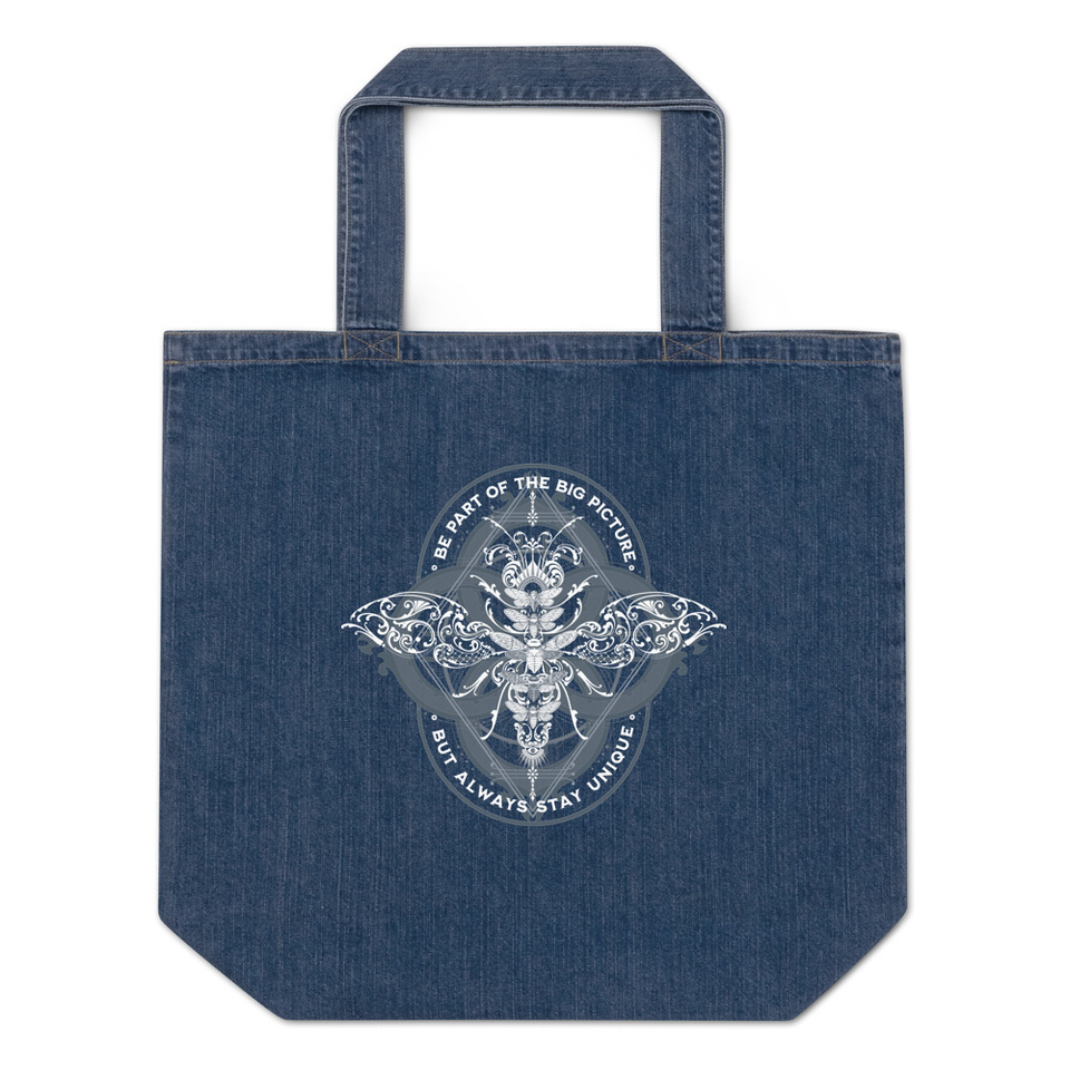 Be Part of the Big Picture - Insect Organic Denim Tote Bag