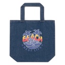 Beach Life Best Life Organic Denim Tote Bag