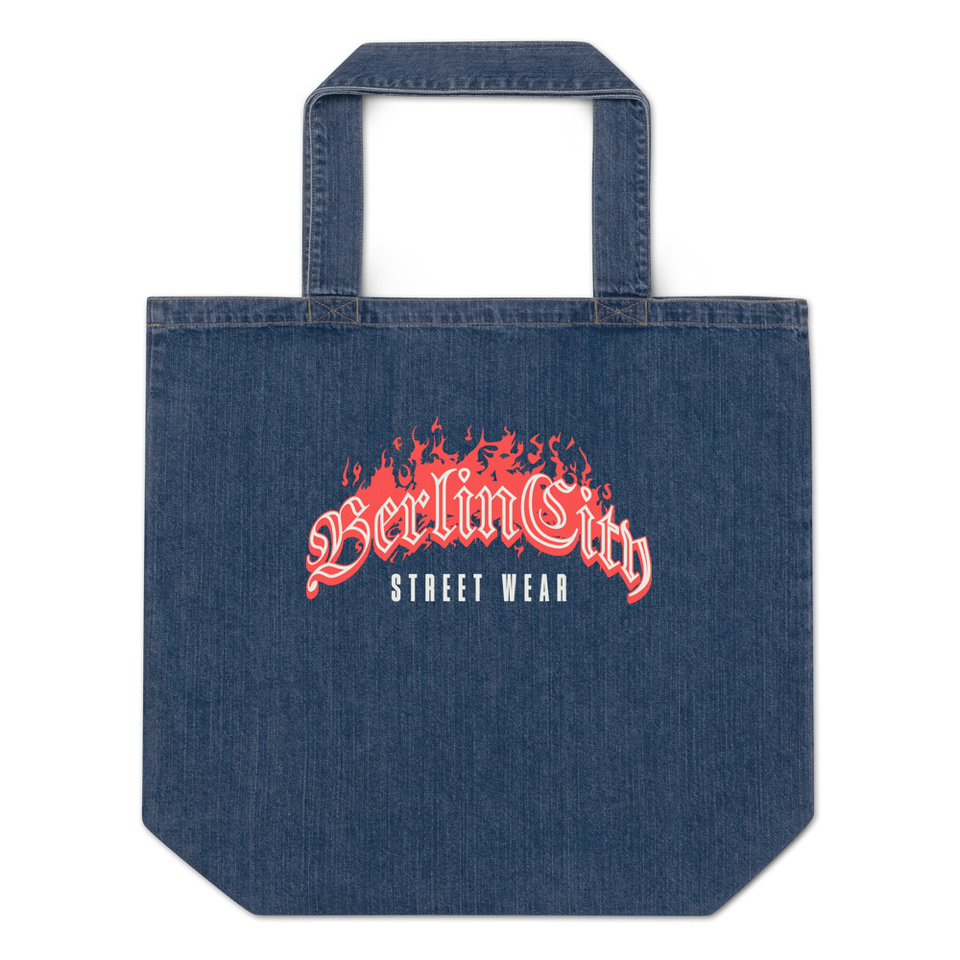 Berlin City Streetwear - Fire Organic Denim Tote Bag