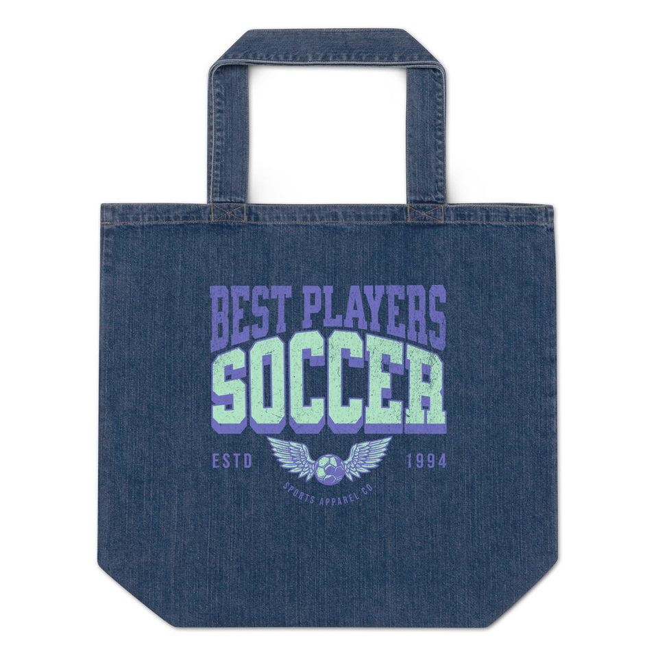 Best Players Soccer Organic Denim Tote Bag