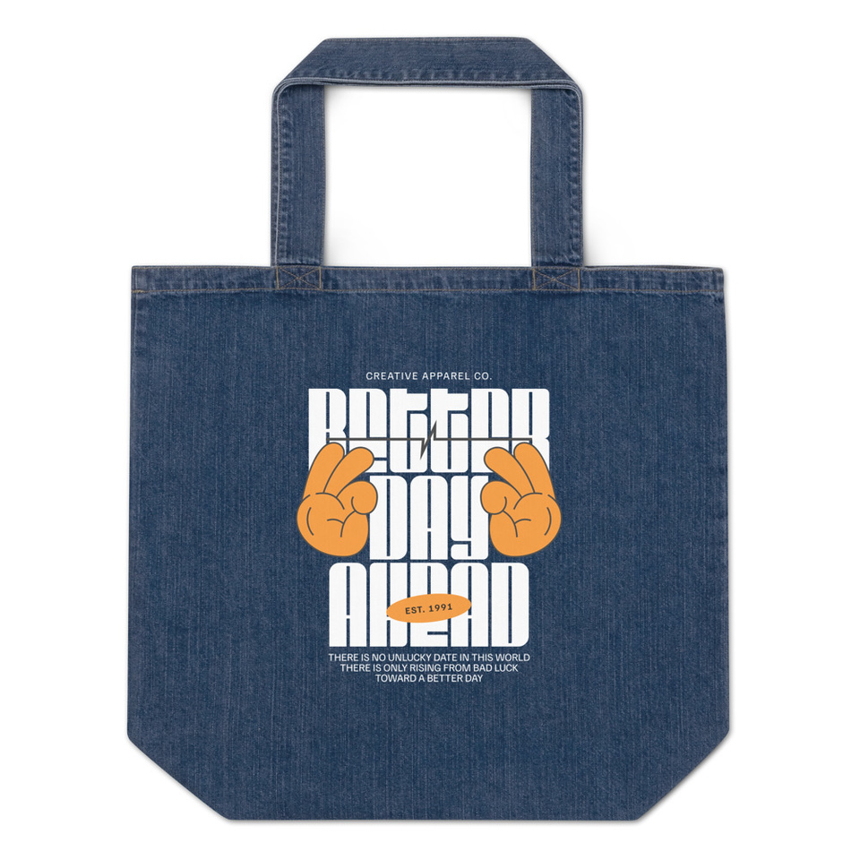 Better Day Ahead Organic Denim Tote Bag