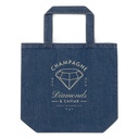 Black Diamonds - Elegant Organic Denim Tote Bag