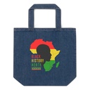 Black History Month - African Continent Organic Denim Tote Bag