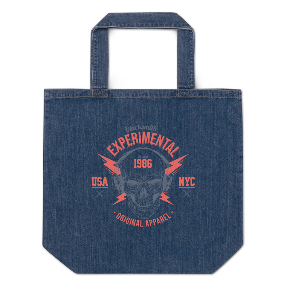 Blacksmith Experimental - Rock Skull Organic Denim Tote Bag