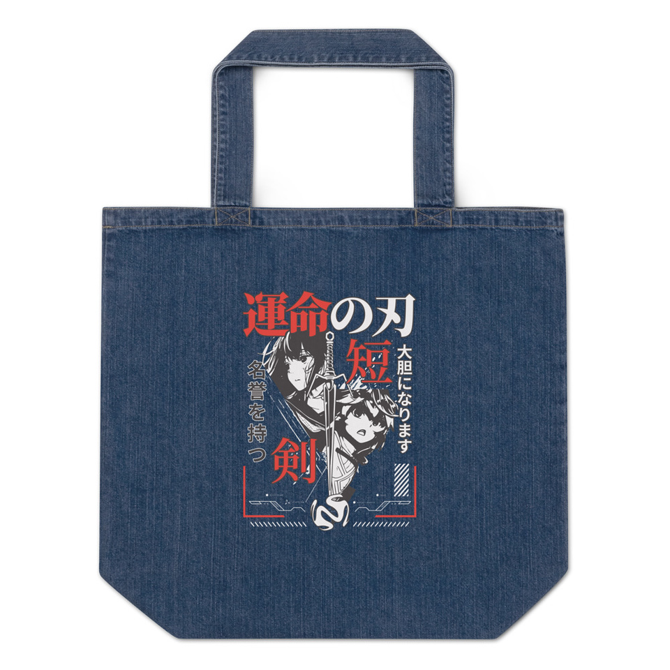 Blades of Fate - Japanese Manga Anime Organic Denim Tote Bag