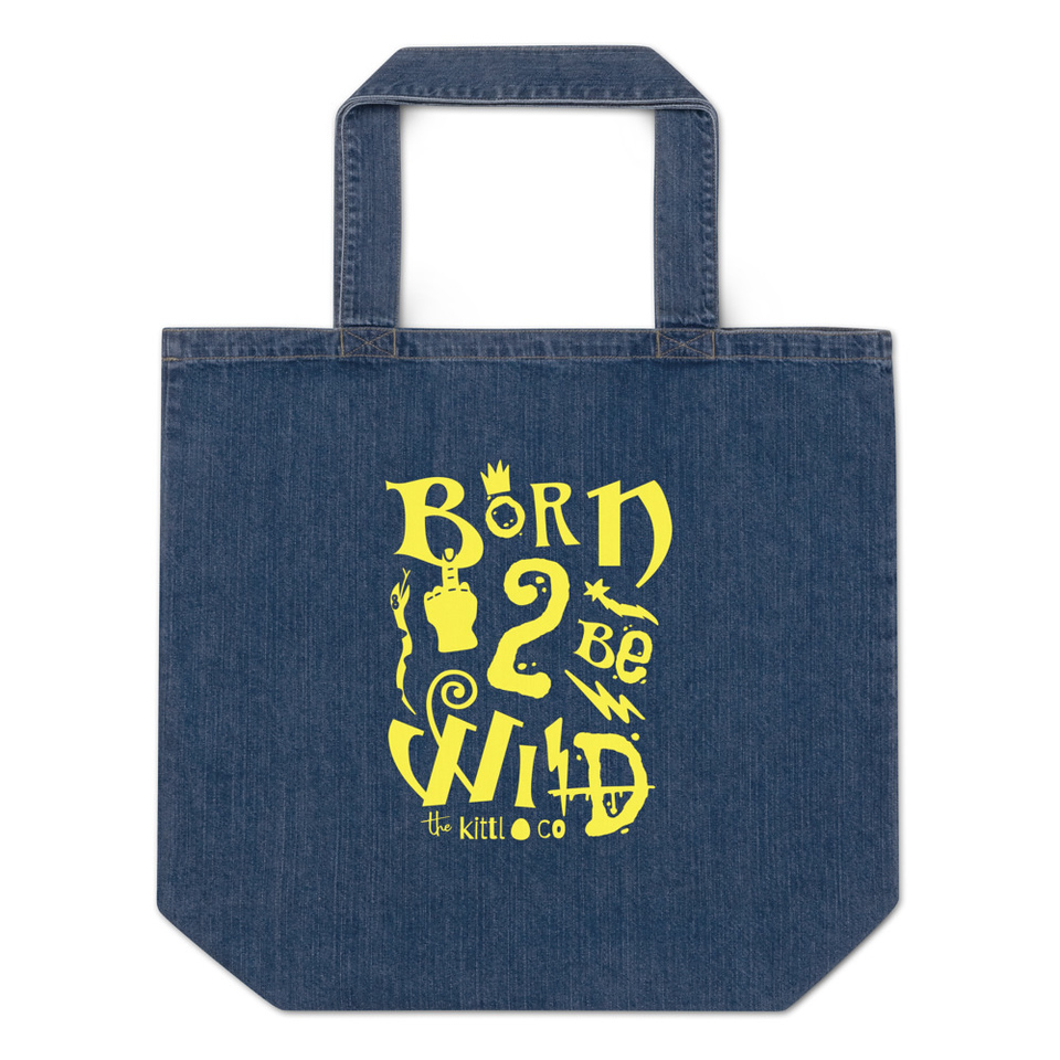 Born 2 Be Wild Organic Denim Tote Bag