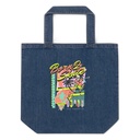 Born 2 Skate - Retro Skeleton Organic Denim Tote Bag