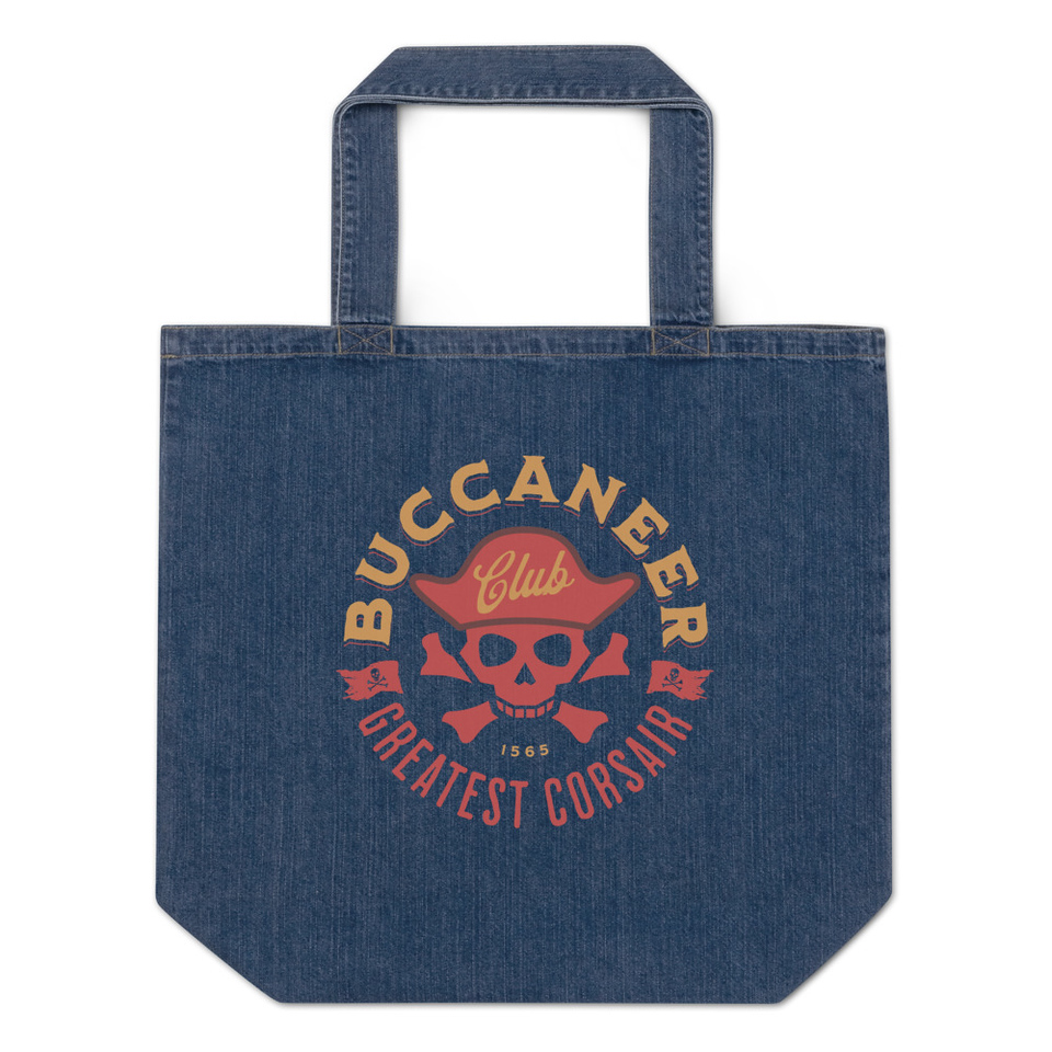 Buccaneer Club - Pirate Skull Organic Denim Tote Bag