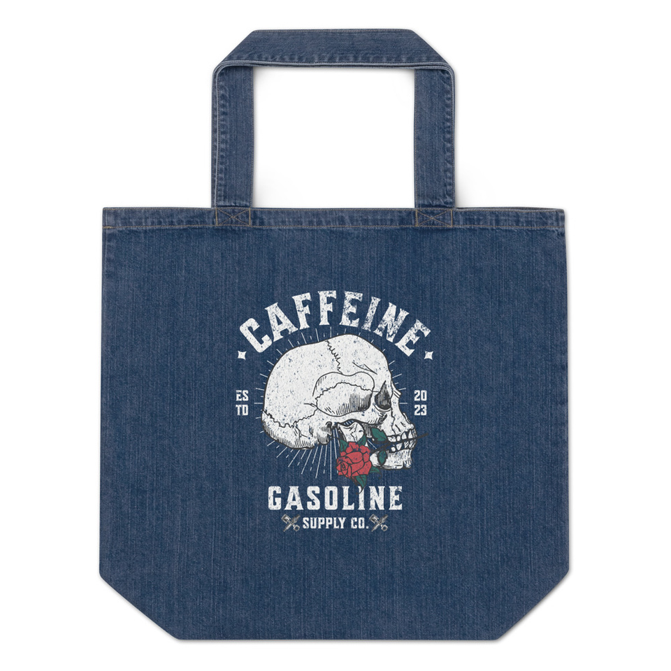 CAFFEINE GASOLINE Organic Denim Tote Bag