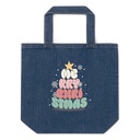 Cartoony Christmas Tree Organic Denim Tote Bag