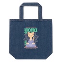 Cat Yoga - Cute Meditation Organic Denim Tote Bag