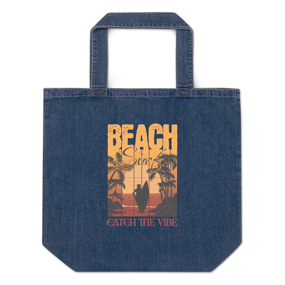 Catch the Vibe Organic Denim Tote Bag