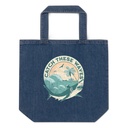 Catch These Waves Shark  Organic Denim Tote Bag