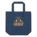 Catzilla - Funny Comic Animal Organic Denim Tote Bag