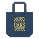 Caution Signs - Yellow Traffic Sign Organic Denim Tote Bag