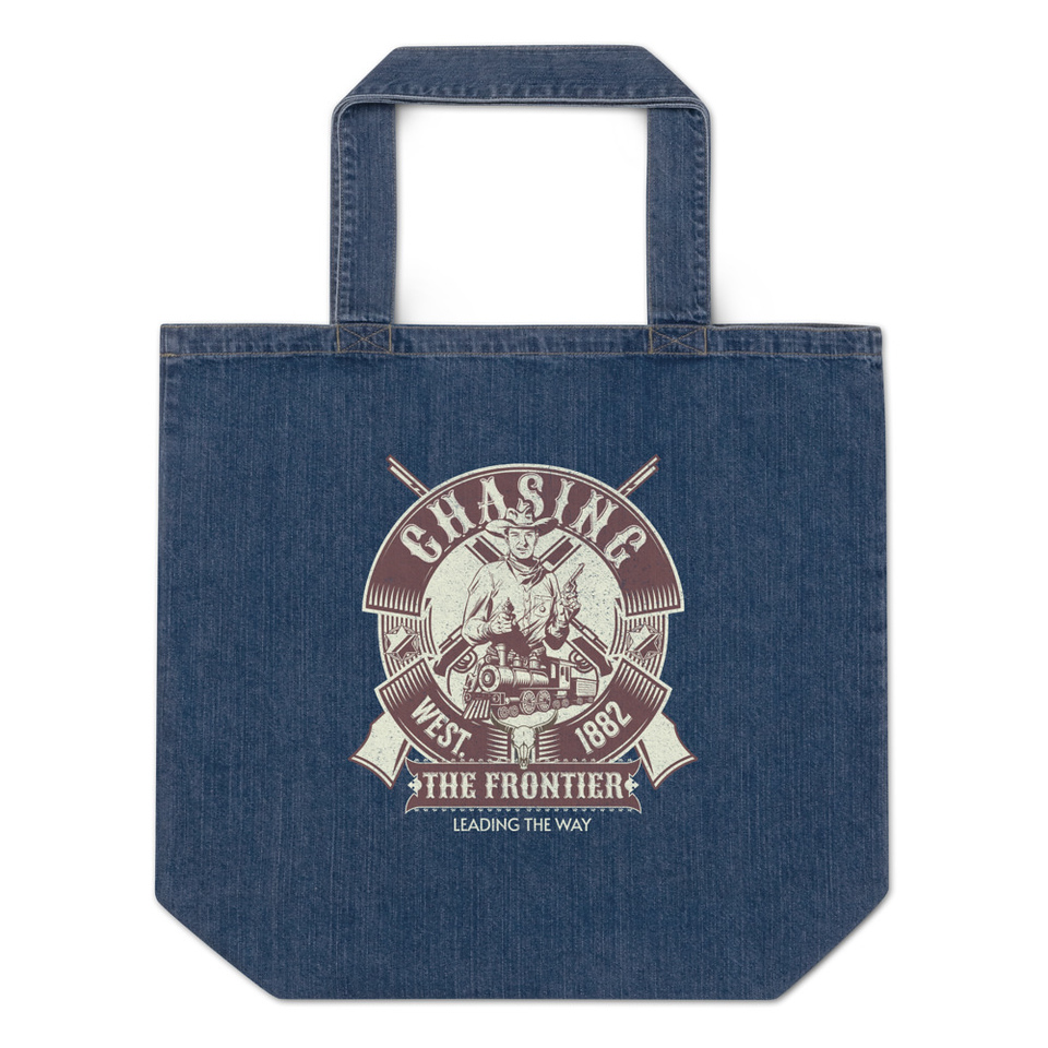 Chasing the Frontier Organic Denim Tote Bag