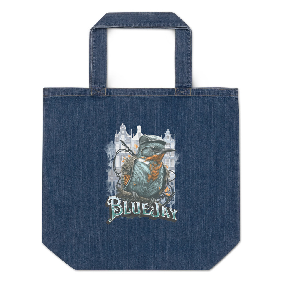 Classic Bird  Organic Denim Tote Bag
