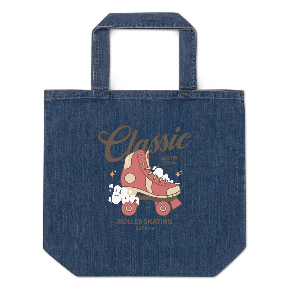 Classic Roller Skating - Sports Apparel Organic Denim Tote Bag