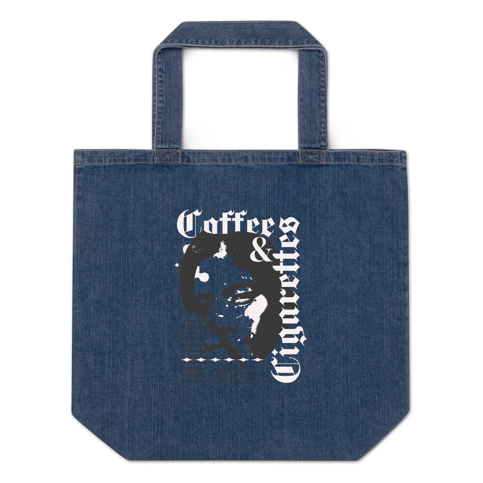 Coffee & Cigarettes Organic Denim Tote Bag