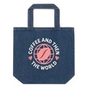 Coffee and Then The World - Earth Organic Denim Tote Bag