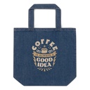 Coffee is always a good idea - Lightning Bolt Organic Denim Tote Bag