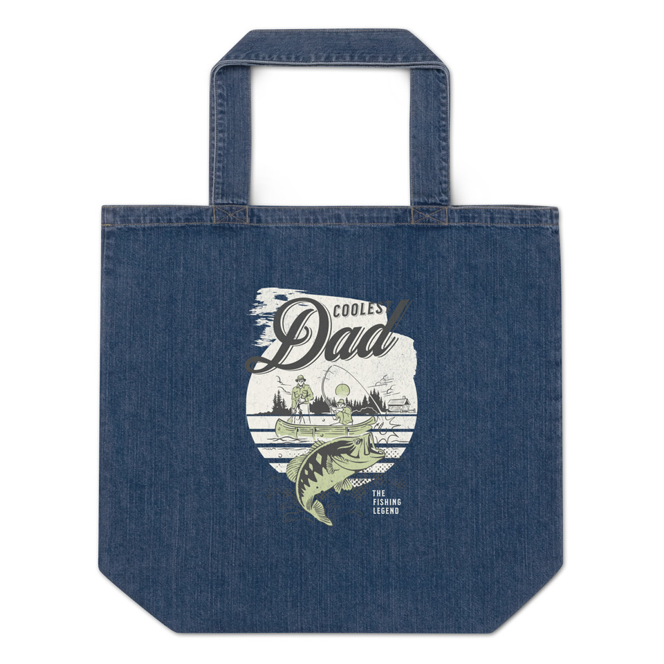 Coolest Dad Organic Denim Tote Bag