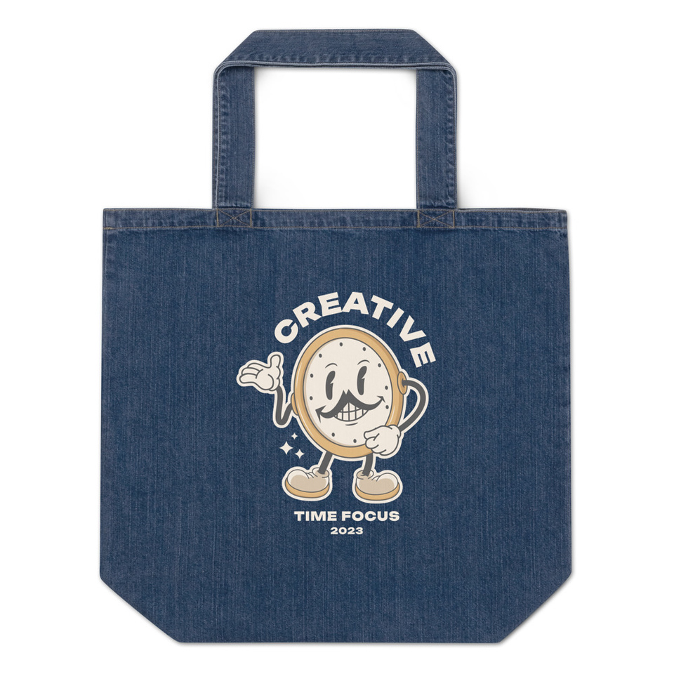 Creative Time Organic Denim Tote Bag