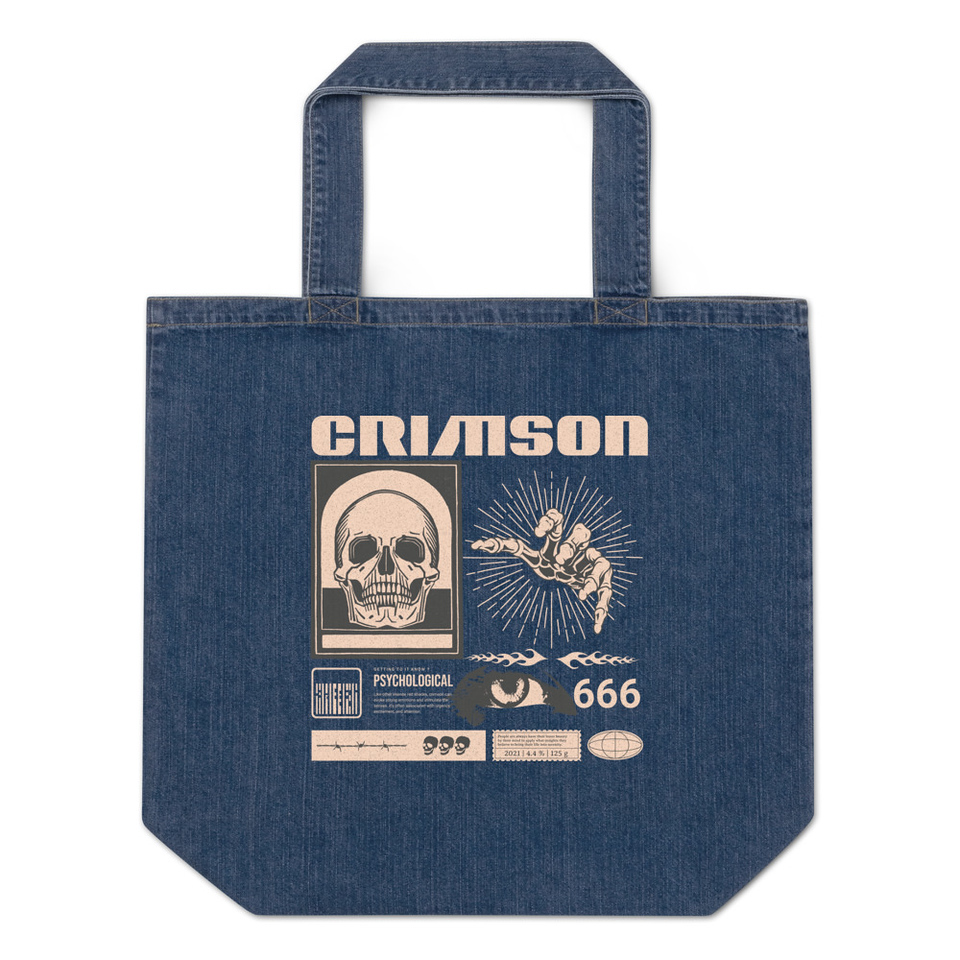 Crimson Organic Denim Tote Bag