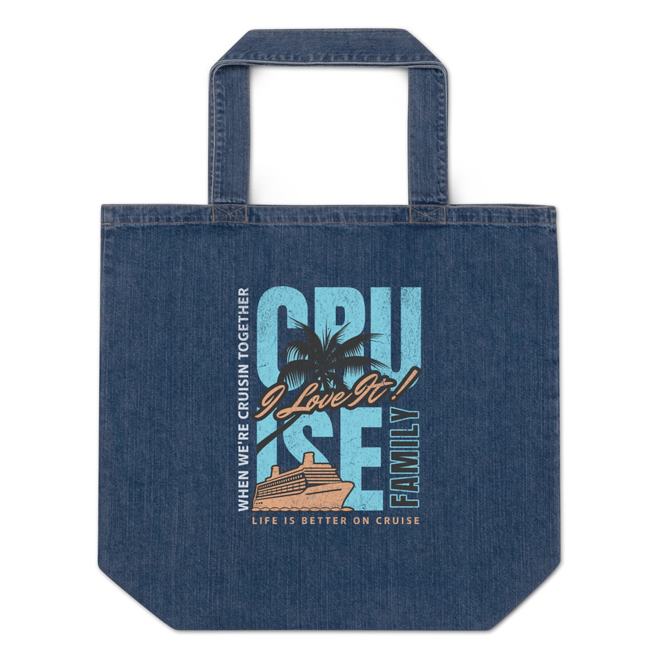 Cruise Ship Organic Denim Tote Bag