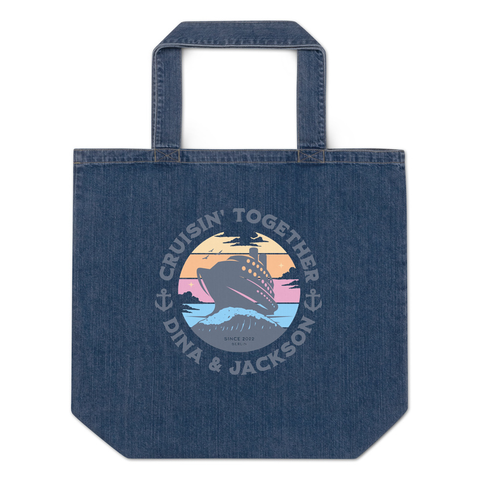 Cruisin' Together - Cruise Ship Organic Denim Tote Bag