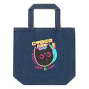 Cyber Cat - Neon Color Organic Denim Tote Bag