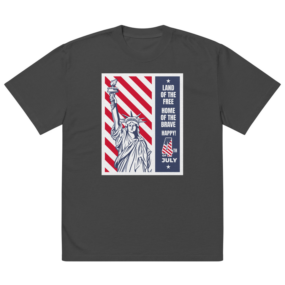 4th of July Oversized Faded T-Shirt